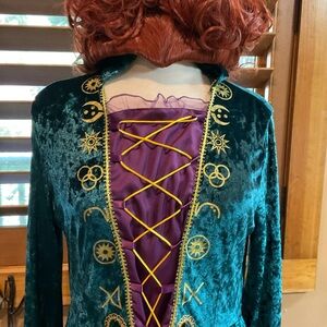 Disney Hocus Pocus 2 Movie Winifred Sanderson Cosplay Witch Costume and Red Wig